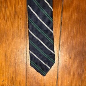 J Crew Striped Black and Green Tie